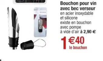 Bouchon pour vin avec bec verseur