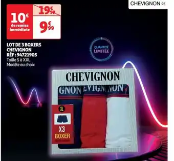 Auchan LOT DE 3 BOXERS CHEVIGNON offre
