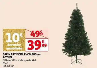 Auchan SAPIN ARTIFICIEL PVC H.180 cm ACTUEL offre