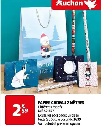 Auchan PAPIER CADEAU 2 MÈTRES offre
