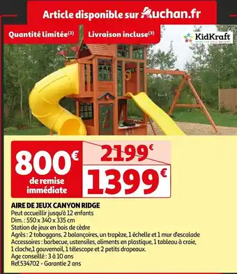 Auchan AIRE DE JEUX CANYON RIDGE offre