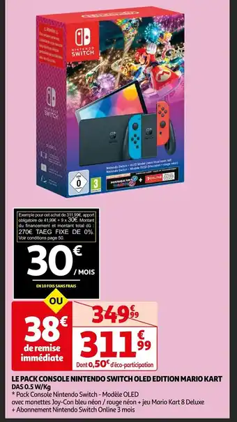 Auchan LE PACK CONSOLE NINTENDO SWITCH OLED EDITION MARIO KART offre