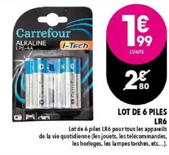 Supeco Lot de 6 piles LR6 offre