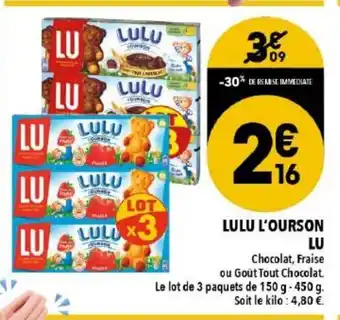 Supeco Lulu l'ourson lu offre
