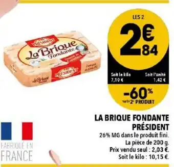 Supeco La brique fondante président offre