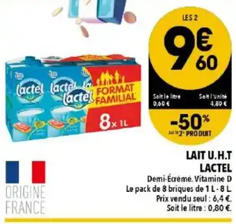 Supeco Lait U.H.T lactel offre
