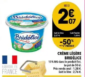 Supeco Crème légère bridélice offre