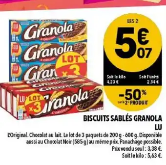 Supeco Biscuits sablés granola lu offre