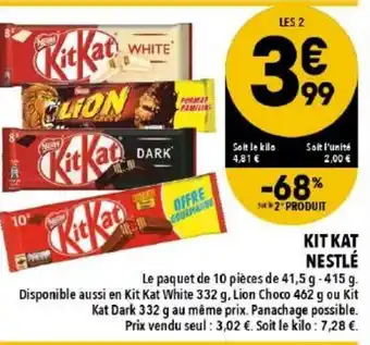 Supeco Kit kat nestlé offre