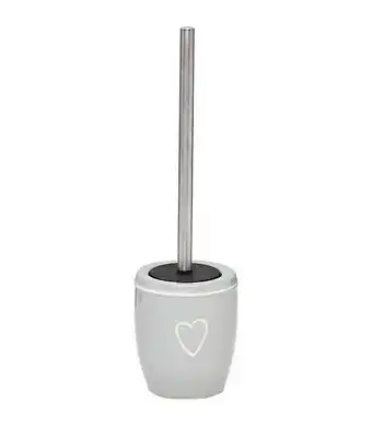 Bricomarché Brosse wc avec support en céramique gris clair déco coeur offre