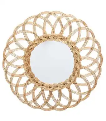 Bricomarché Miroir mural fleur doré en rotin d 50 cm offre