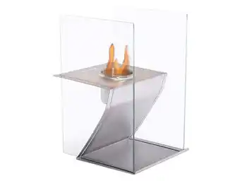 Bricorama Cheminée de table à l'éthanol en acier inoxydable et verre trempé offre