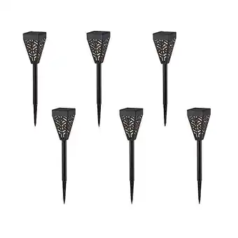 Bricorama 6 balises solaires à planter 6x osiris noir plastique h39cm offre
