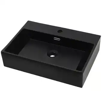 Bricorama Vasque avec trou de robinet en céramique noir 60,5x42,5x14,5 cm - éviers et lavabos - lavabos - noir - noir offre