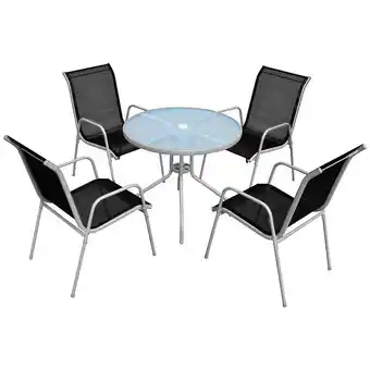 Bricorama Mobilier de jardin 5 pcs 80 x 71 cm acier noir et blanc - multicolore offre