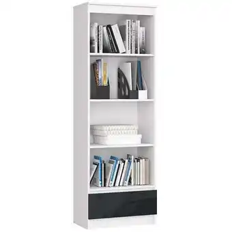 Bricorama Carlo - bibliothèque style moderne salon/salle à manger - 60x180x35 - 1 tiroir - gris offre