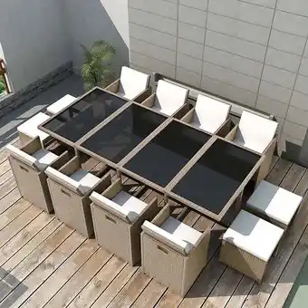 Bricorama Mobilier d'extérieur 33 pcs gris/beige résine tressée - beige offre