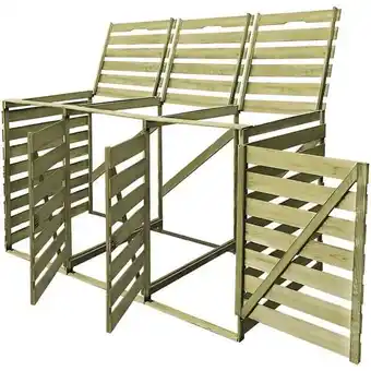 Bricorama Cache-poubelle à roulettes triple imprégné en bois 240 l offre