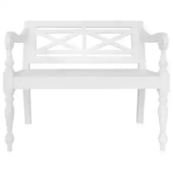 Bricorama Banc batavia bois d'acajou massif 98 x 50 x 82 cm blanc - sièges d'extérieur - bancs d'extérieur - blanc - blanc offre