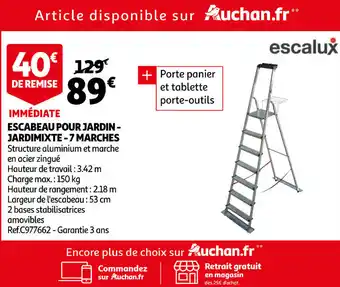 Auchan Escabeau Pour Jardin-jardimixte - 7 Marches Escalux offre