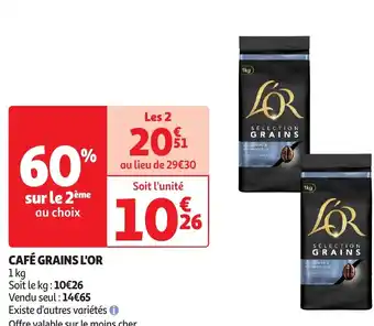 Auchan CAFÉ GRAINS L'OR 1 kg offre