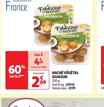 Auchan HACHÉ VÉGÉTAL SOJASUN offre