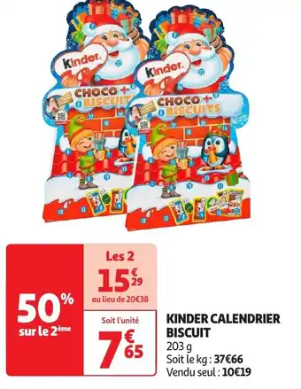 Auchan KINDER CALENDRIER BISCUIT offre