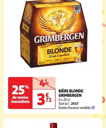 Auchan BIÈRE BLONDE GRIMBERGEN offre