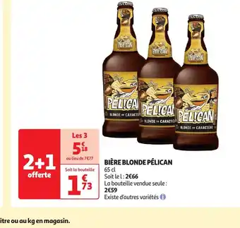 Auchan BIÈRE BLONDE PÉLICAN offre
