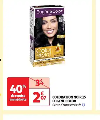 Auchan COLORATION NOIR 15 EUGENE COLOR offre