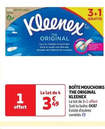 Auchan BOÎTE MOUCHOIRS THE ORIGINAL KLEENEX offre