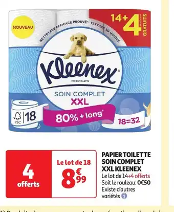 Auchan PAPIER TOILETTE SOIN COMPLET XXL KLEENEX offre