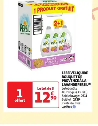 Auchan LESSIVE LIQUIDE BOUQUET DE PROVENCE À LA LAVANDE PERSIL offre
