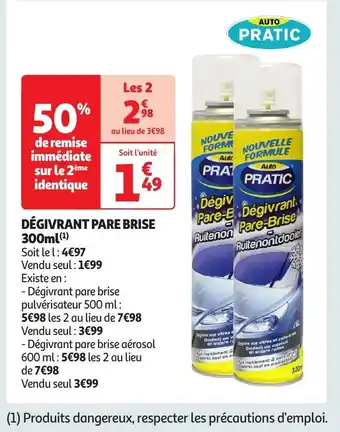 Auchan DÉGIVRANT PARE BRISE offre