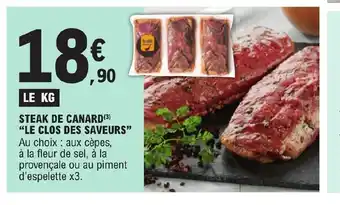 E.Leclerc STEAK DE CANARD LE CLOS DES SAVEURS offre