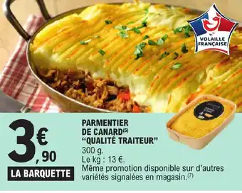 E.Leclerc PARMENTIER DE CANARD QUALITÉ TRAITEUR" offre