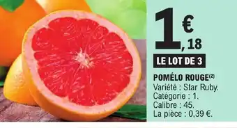E.Leclerc LE LOT DE 3 POMÉLO ROUGE offre