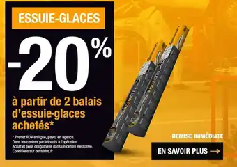 Bestdrive Offre essuie-glaces -20 % à partir de 2 balais d’essuie-glaces achetés offre