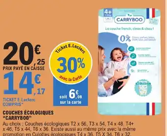 E.Leclerc COUCHES ÉCOLOGIQUES "CARRYBOO" offre