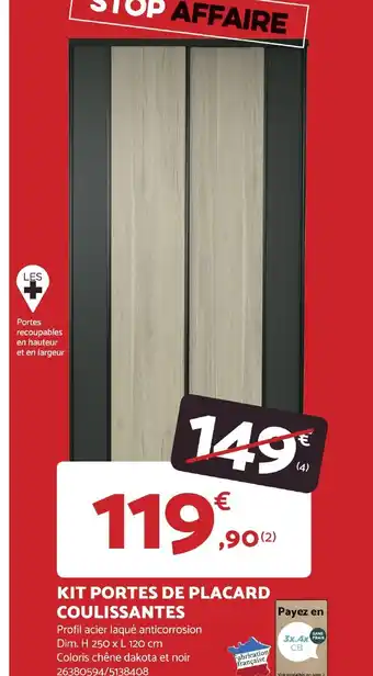 KIT PORTES DE PLACARD COULISSANTES
