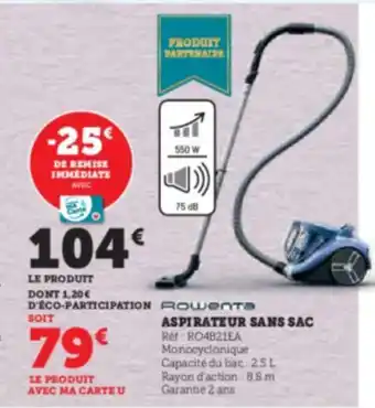 Super U ASPIRATEUR SANS SAC offre