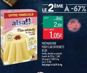 Match Préparation pour Flan entrements Alsa offre