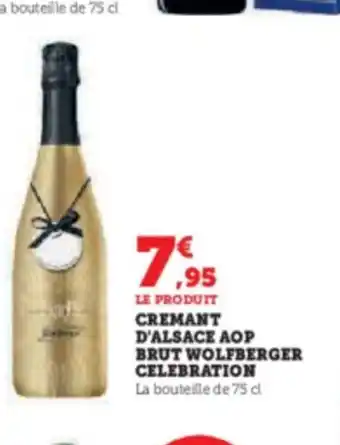 Super U LE PRODUIT CREMANT D'ALSACE AOP BRUT WOLFBERGER offre