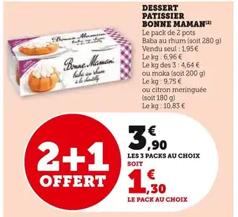 Super U DESSERT PATISSIER BONNE MAMAN (2) Le pack de 2 pots offre
