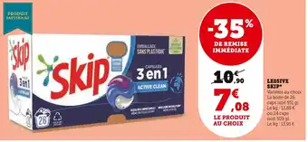 Super U LESSIVE SKIP offre