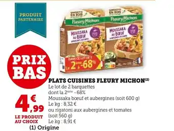 Super U PLATS CUISINES FLEURY MICHON(²) offre