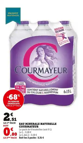 Super U EAU MINERALE NATURELLE COURMAYEUR offre