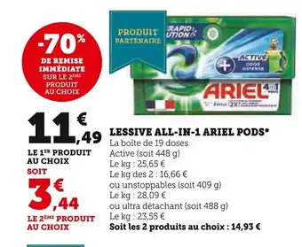 LESSIVE ALL-IN-1 ARIEL PODS*