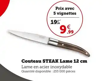 Super U Couteau STEAK Lame 12 cm offre