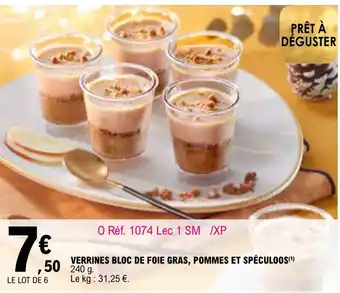 E.Leclerc VERRINES BLOC DE FOIE GRAS, POMMES ET SPÉCULOOS(¹) offre